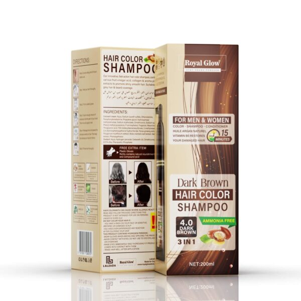 Royal Glow Hair Colour Shampoo with Gloves – Easy Grey Coverage
