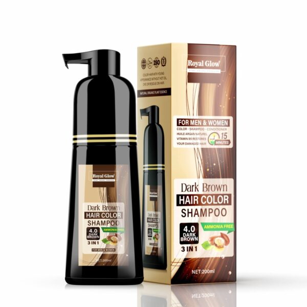 Royal Glow Hair Colour Shampoo – 3-in-1 Dye, Conditioner, Shampoo